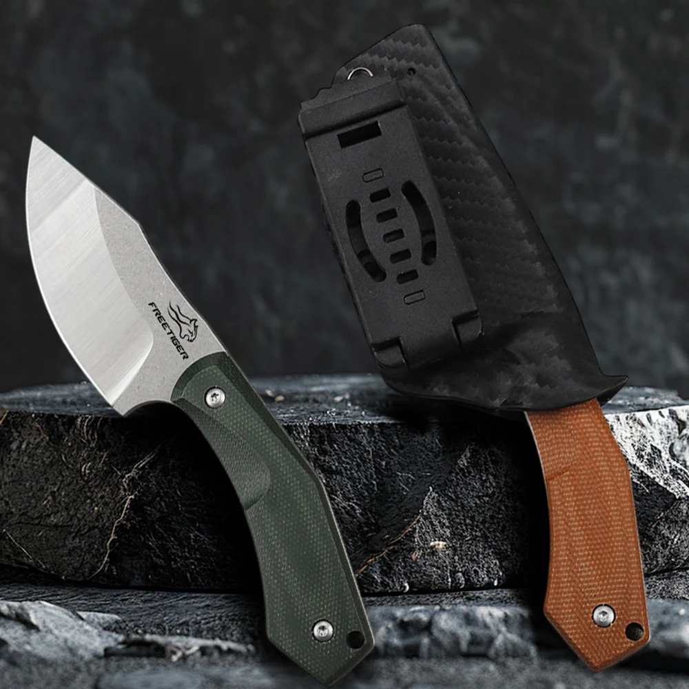 FREETIGER DC53 Fixed Blade Knife with Micarta Handle Camping Knife for Hunting Hunting Bushcraft Knives with Kydex Sheath view 5
