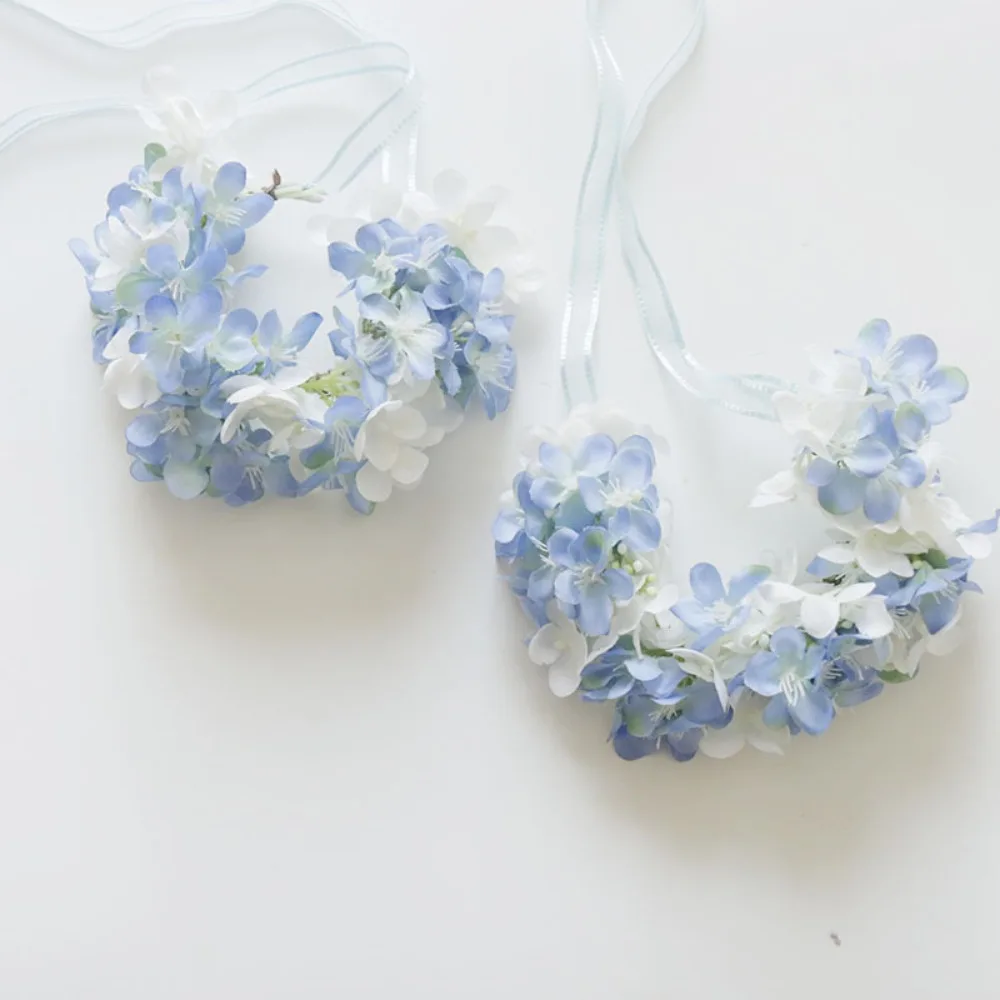 Garland and Wrist Corsage Wedding Ivory for Bride Accessories Marriage Corsage for Bride Valentine‘ s Day and Head Decoration