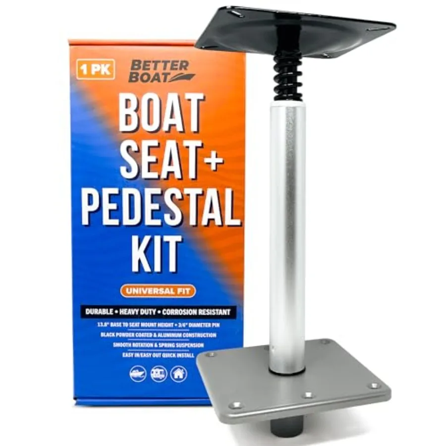 

Boat Seat Pedestal Kit 11-Inch Post Spring Suspension 3/4 Inch Pin 13.8 Inch Height Fits Jon Bass and Fishing Boats
