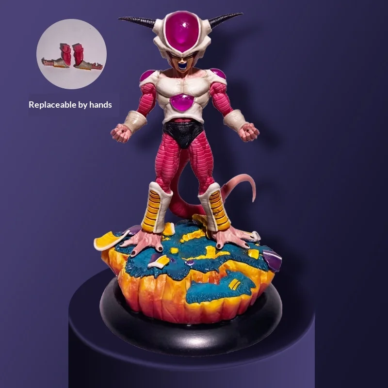 

Фигурка Dragon Ball Frieza в коробке, ПВХ, 26,5 см, стоячая боевая модель со сменными руками, статуэтка злодея, декор для ПК и рабочего стола