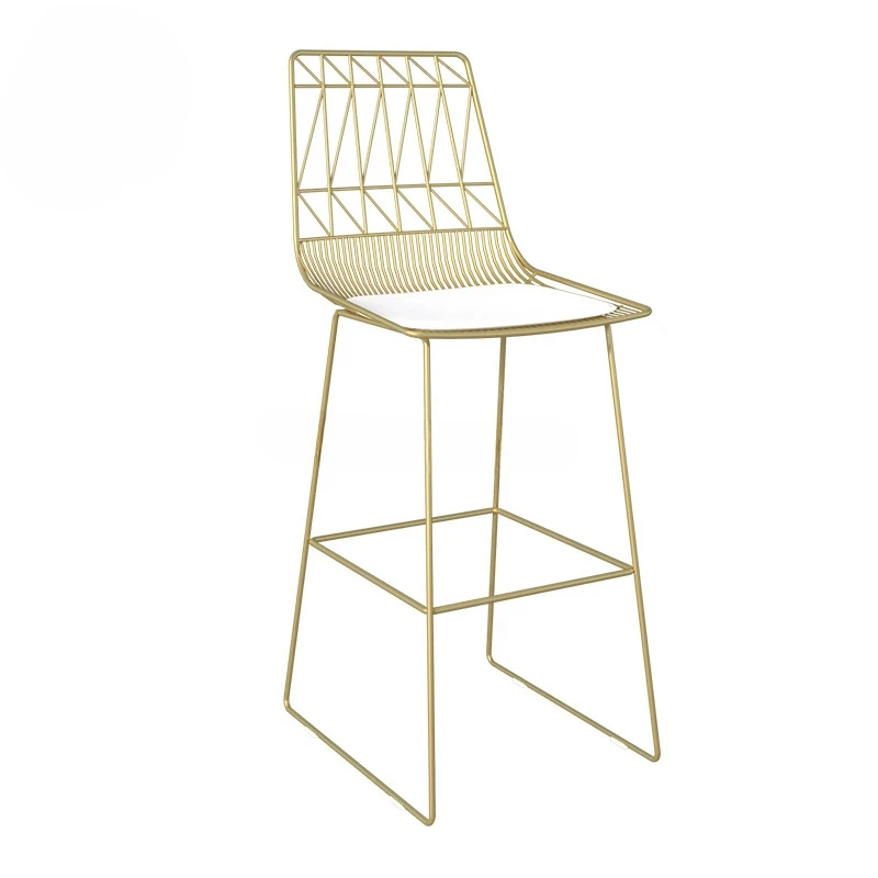 Nordic High Bar Stool Luxury Iron Bar Chair Living Room Modern Simple Dining Chair Home Kitchen Furniture 65/75cm Gold Black