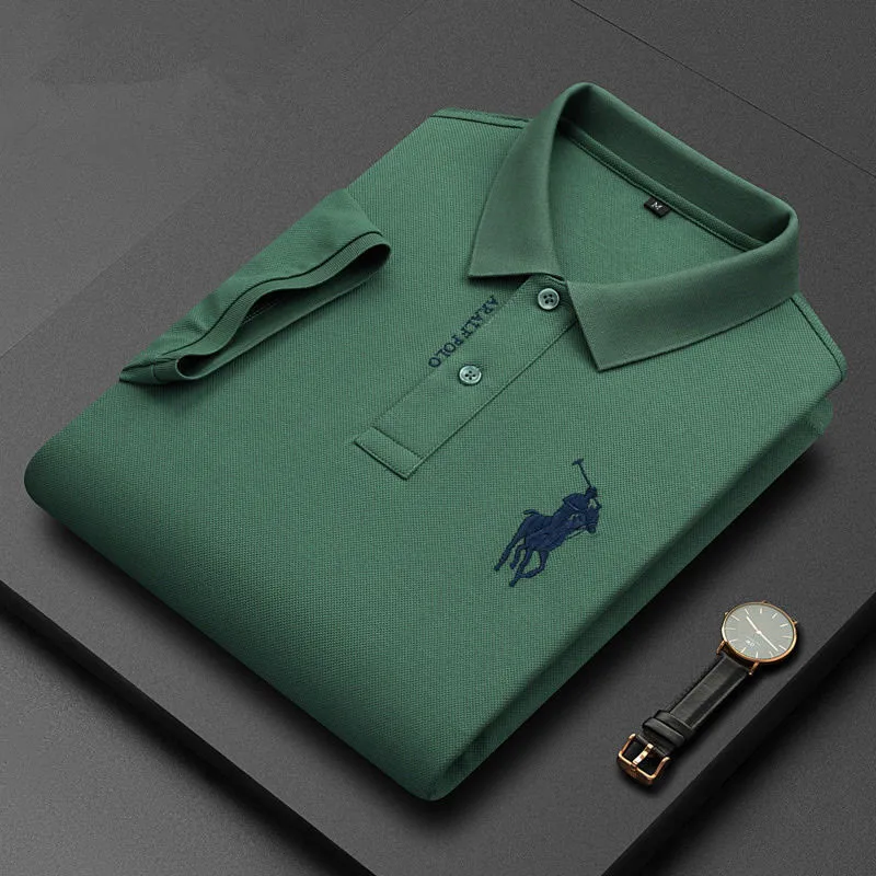 Summer New Men\'s Lapel Half Sleeve Polo Shirt Fashion Casual Business Embroidered T-shirt polo shirts