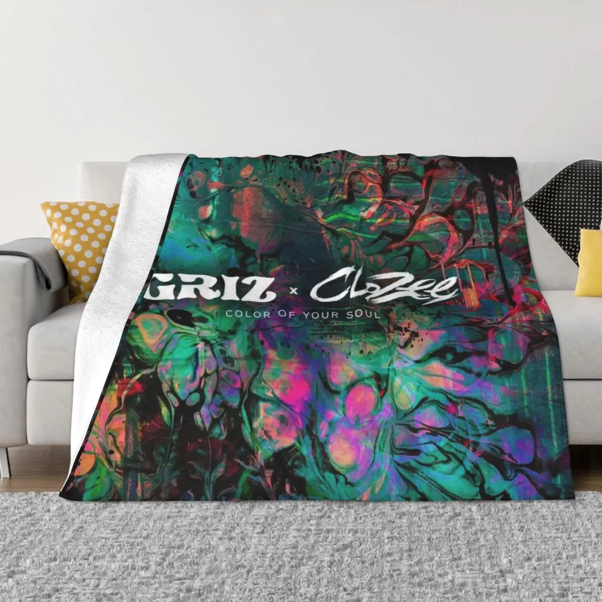 griz color your soul tour 2022 masmart Throw Blanket Luxury Brand Beach Flannel Blankets