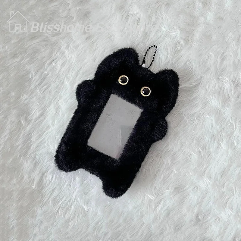 【S】Cute Cartoon Plush Kpop Album Card Holder Bus Card Bank ID Card Protective Display Sleeves Students Bag Pendant Gift