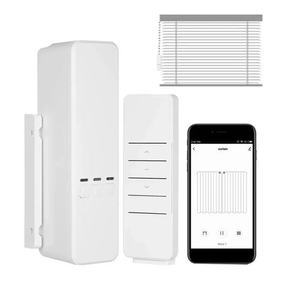 WiFi Wireless Smart Electric Curtain Motor Remote Control Drapery System Automatic Slide Shade Motor SmartHome Assistant US Plug