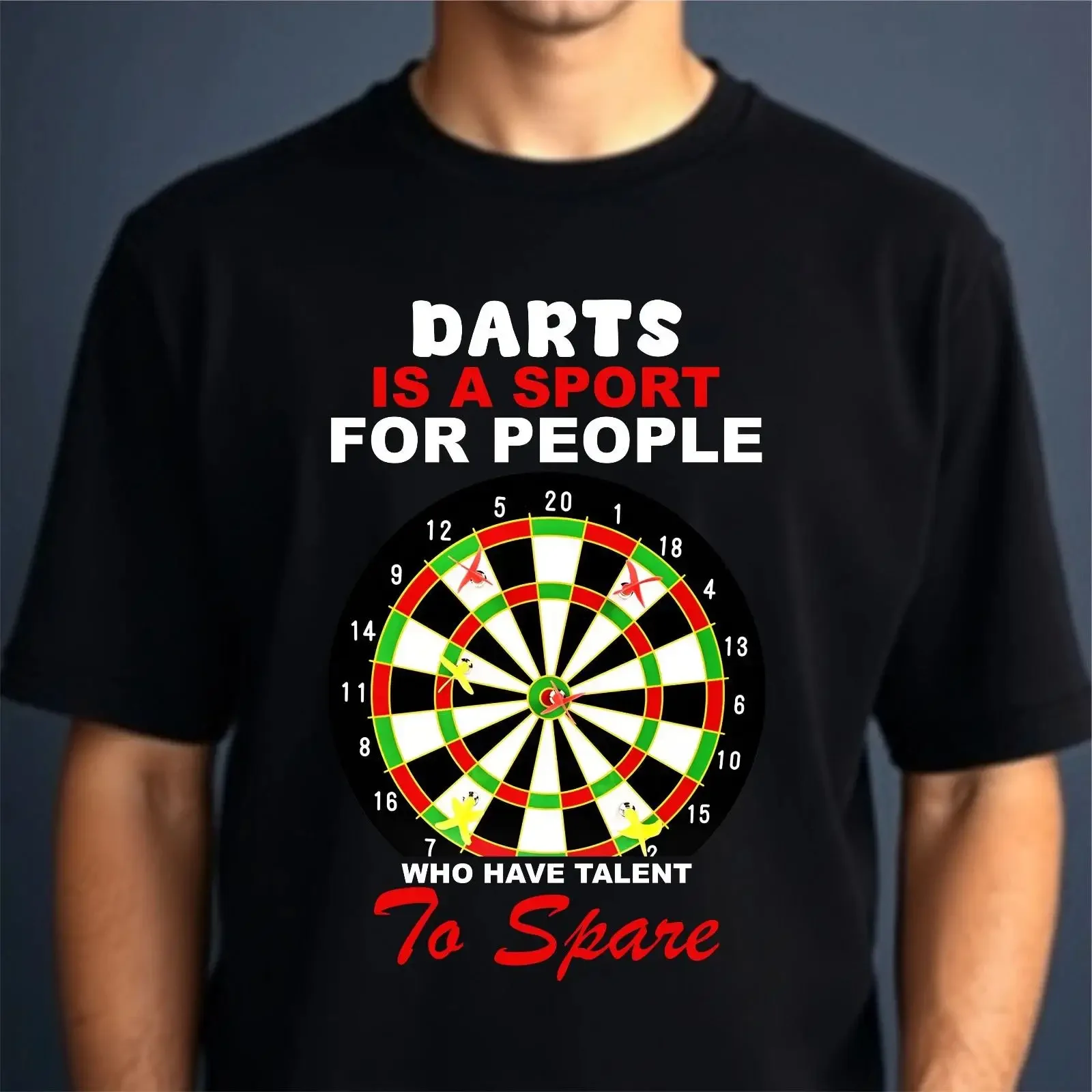 Funny Dart T Shirt Talent To Spare Dartboard Humorous Joke Top New Image 1 of 3 vintage Washed fashion Comfortable graphic