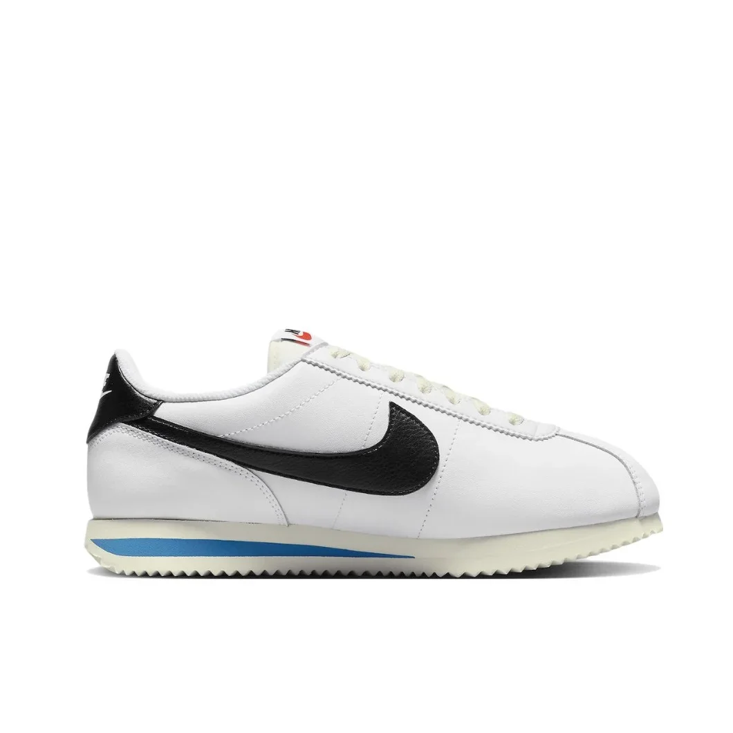 Nike New Cortez Low Men\'s and Women\'s Sneakers Retro Classic Running Shoes Breathable and lightweight Sneakers White&Black&Blue