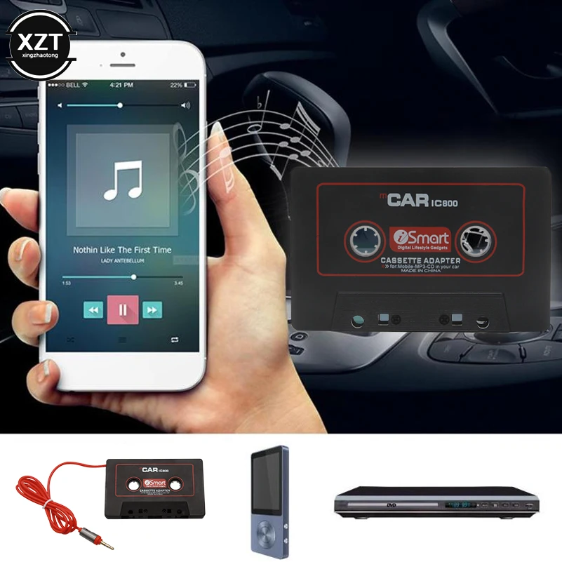 Car Cassette Tape Adapter 3.5mm Car AUX Audio Cassette Tape Converter for Mobile Phone Car CD Player MP3 MP4 Car Tape Player