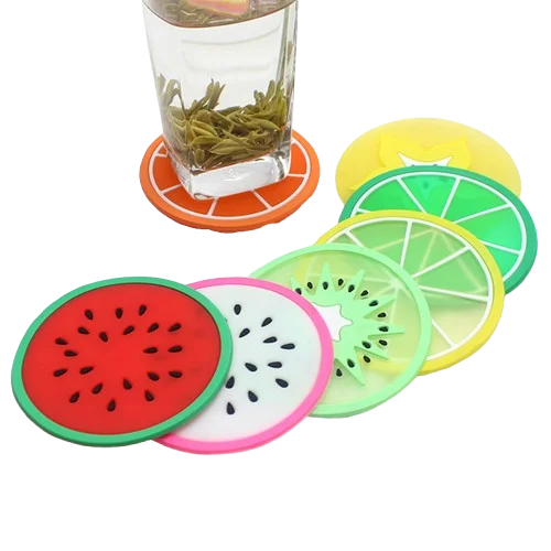 1pcs Fruit Shape Cup Coaster Silicone Slip Insulation Mat Cup Pads Drink Holder Mug Stand Home Table Decorations