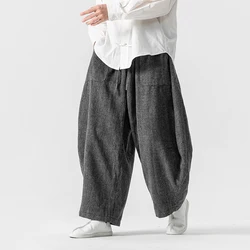 Corduroy Men Wide Leg Pants Oversized Joggers Casual Pants Men Streetwear Vintage Harem Pants Male Loose Trousers Large Size 5XL