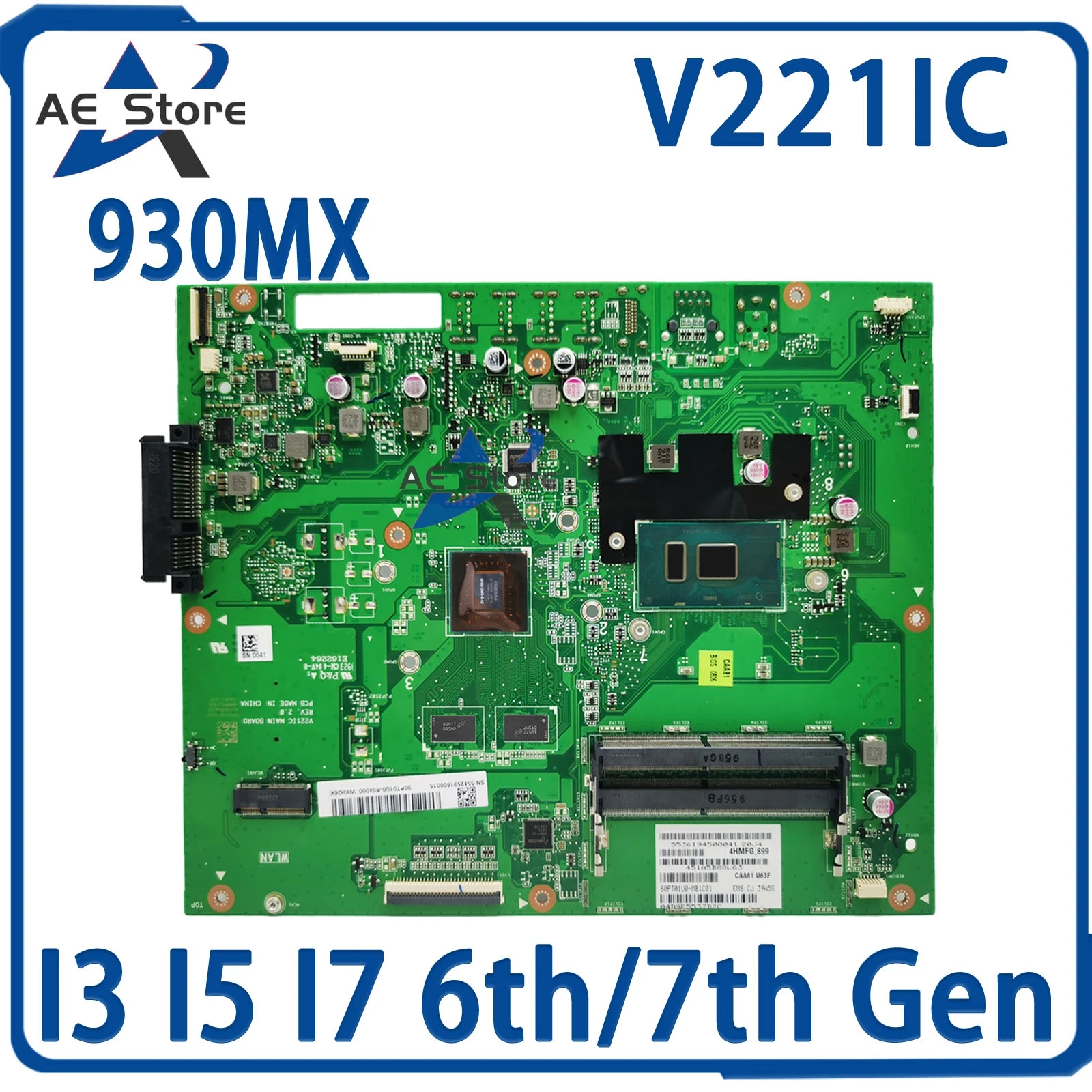 

V221IC Mainboard For ASUS Vivo AiO V221ID V221 V221ICUK Laptop Motherboard With i3 i5 i7 930MX MAIN BOARD TEST OK