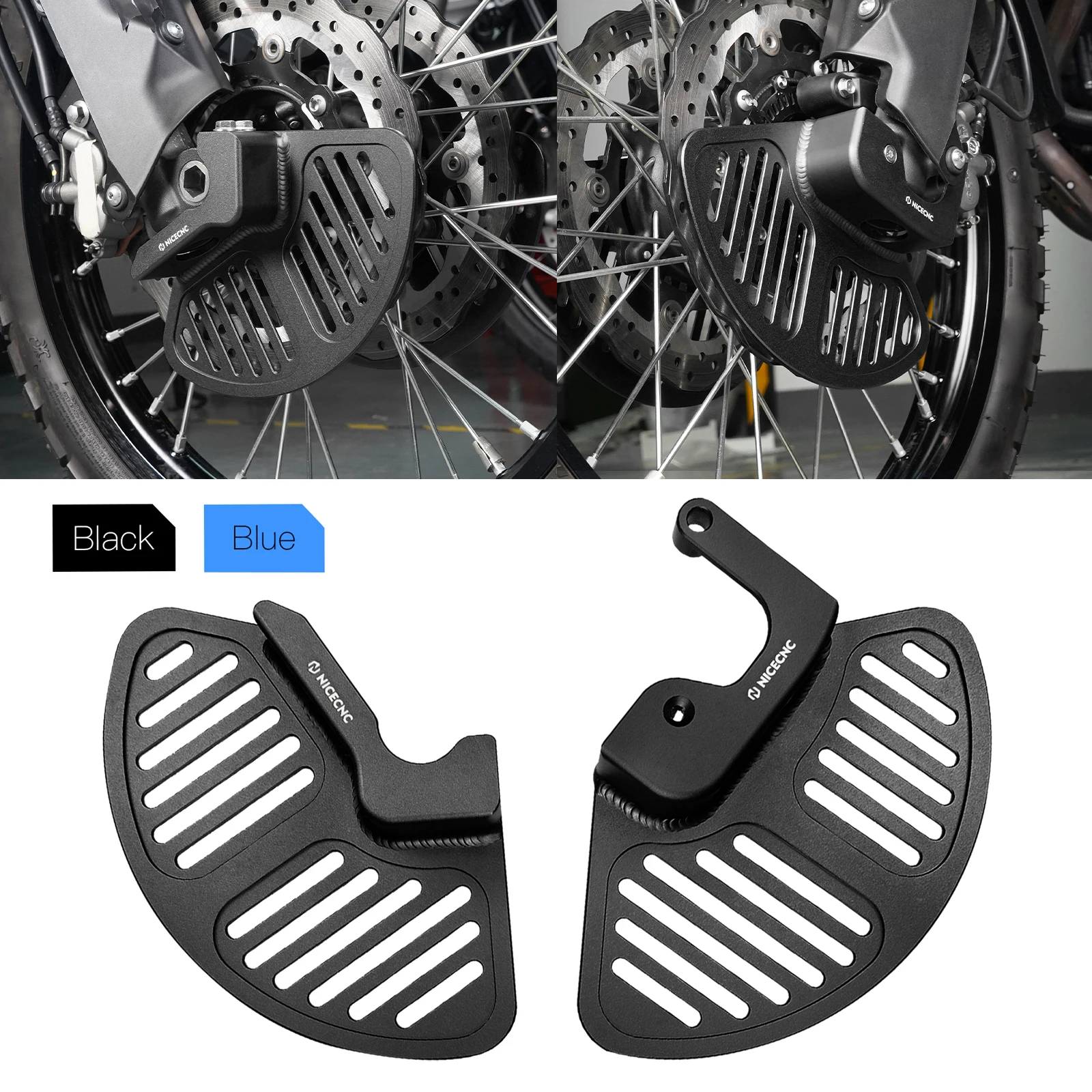 NICECNC For Yamaha Tenere 700 XTZ 700 2019-2024 Front Fork Leg Brake Disc Guard Protector Tenere 700 World Raid Rally Edition