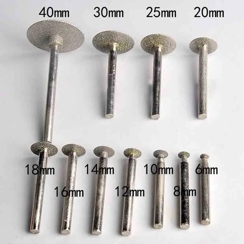 

1-5pcs 6-60mm Diamond Cutting Grinding Wheel 6mm Shank for Dremel Rotary Tool Saw Blade For Cutting of Jade Agate Wax Emerald