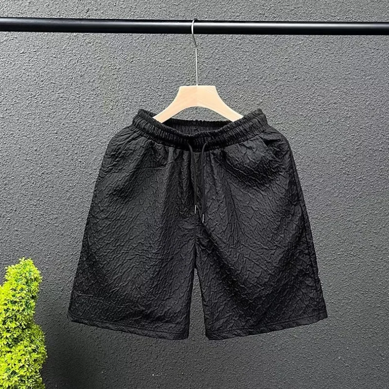 Summer Men\'s Beach Shorts Korean Fashion Sports Shorts Outdoor Casual Men\'s Clothing Exquisite Pattern Blue Shorts 2024 New