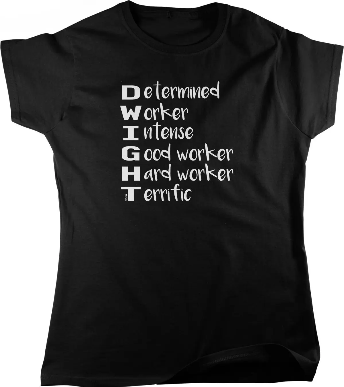 DWIGHT Determined Worker Intense Good Hard Terrific Women's T shirt HOOD_01715