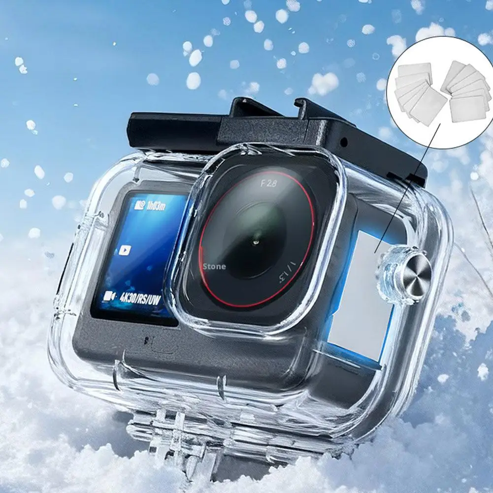 حافظة مقاومة للماء 70 متر لـ dji Action 6 غطاء مبيت للغوص تحت الماء ملحقات الكاميرا الواقية O3P1