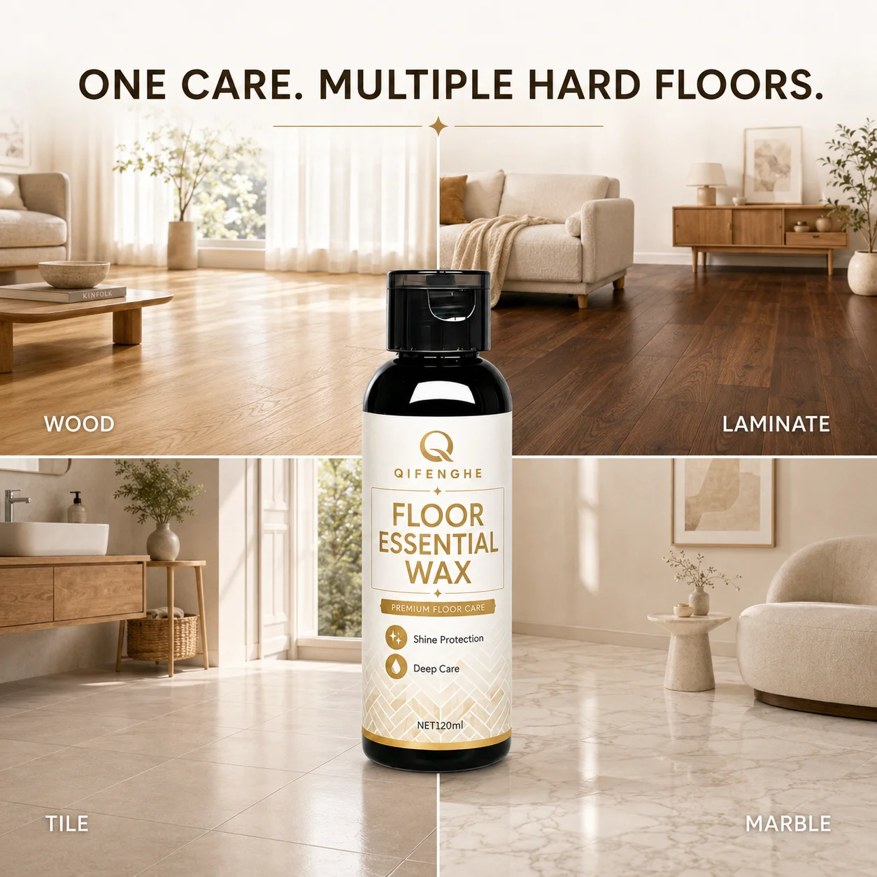 Natural Beeswax Floor Essential Wax, Deep Nourishing Wood Floor Care Wax, Polishes & Seals, Durable Gloss for Hardwood Floors