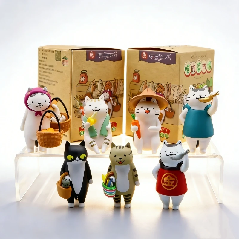

Фигурки-игрушки Ms Cat Blind Box: котята, куклы, декоративные фигурки Meow Market в слепых пакетах, детский рождественский подарок