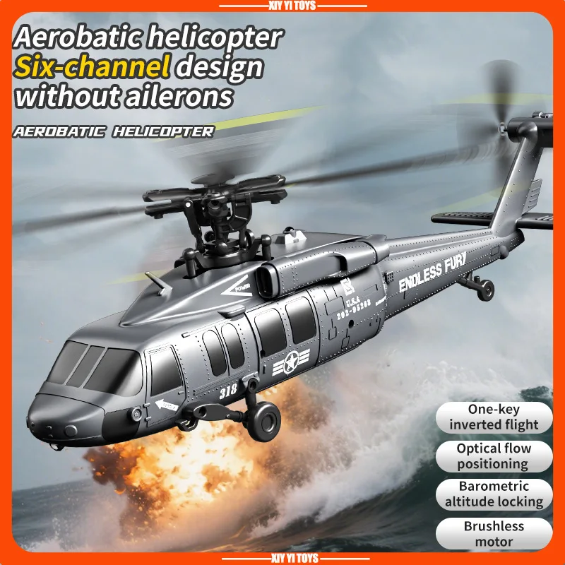 Jjrc Brushless Flying Stunt Helicopter Air Pressure High Light Flow Positioning Unmanned Aerial Vehicle Model Airplane Boy Toy G
