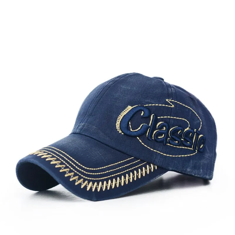 Korean Version Trendy New Spring Men'S Baseball Cap Washed Old Hat Vintage Letter Three-Dimensional Embroidered Visor Hat image 5