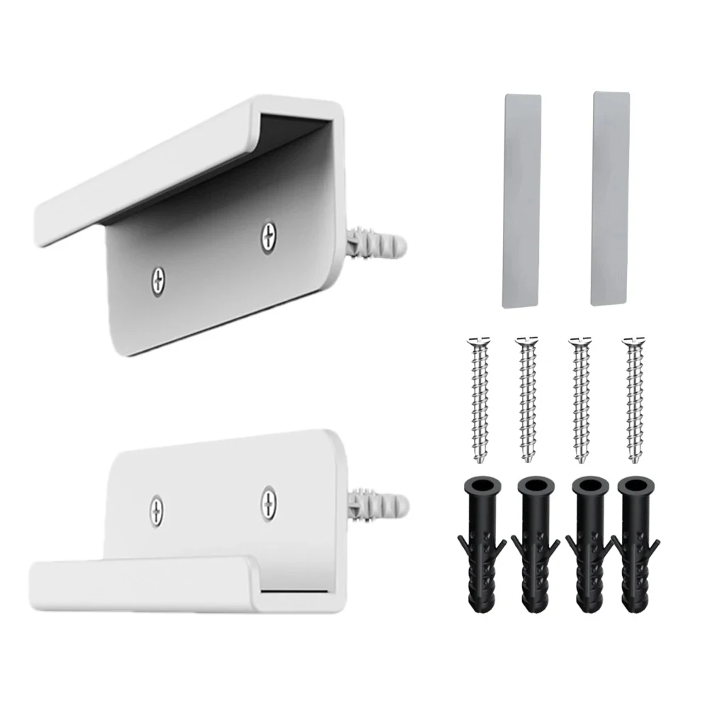 Suporte Do Telefone De Parede Fixado por Adesivo ou Parafuso Estabilizador, Suporte Tablet para iPad, iPhone 15, 14, Samsung, Xiaomi, Lenovo, 2 Pcs