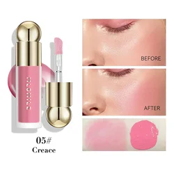 New Liquid Cheek Blush Facial Nourishing Blusher Gel Cream Multi-purpose For Eyes Lips Makeup Blush Stick Cosmetics With Sponge