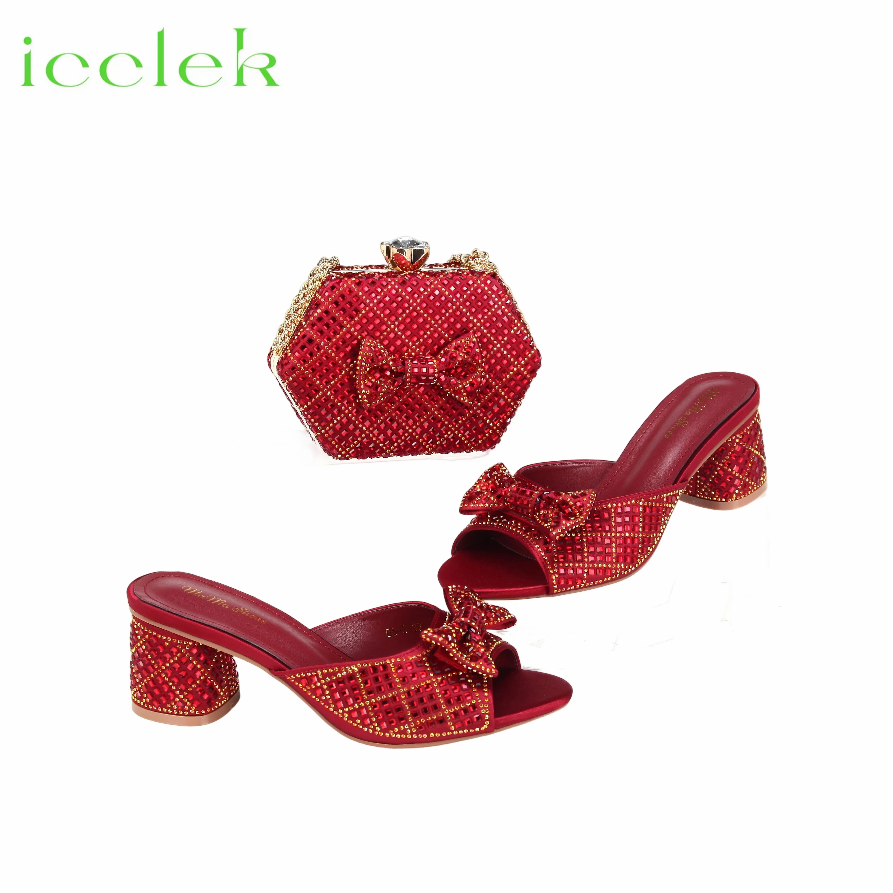 

Wine Color High Quality Peep Toe Slippers Hot Selling Ladies Low Heels Shoes Matching Bag Set For Nigerian Wedding Women