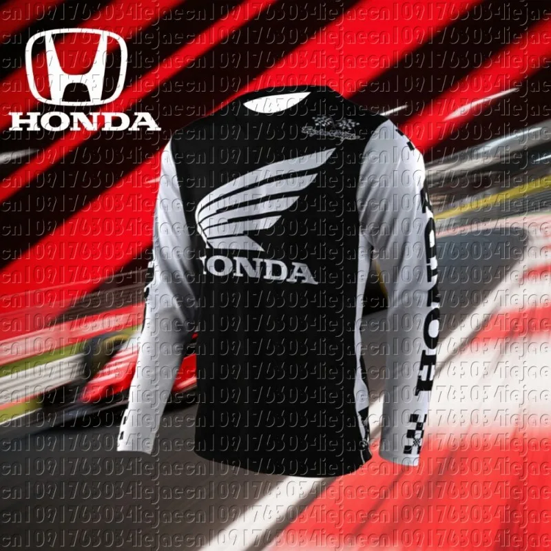 

Honda 2026, внедорожная мотоциклетная быстросохнущая дышащая футболка из джерси для гонок на горном велосипеде, удобная футболка для верховой езды, мотокросса Hombre