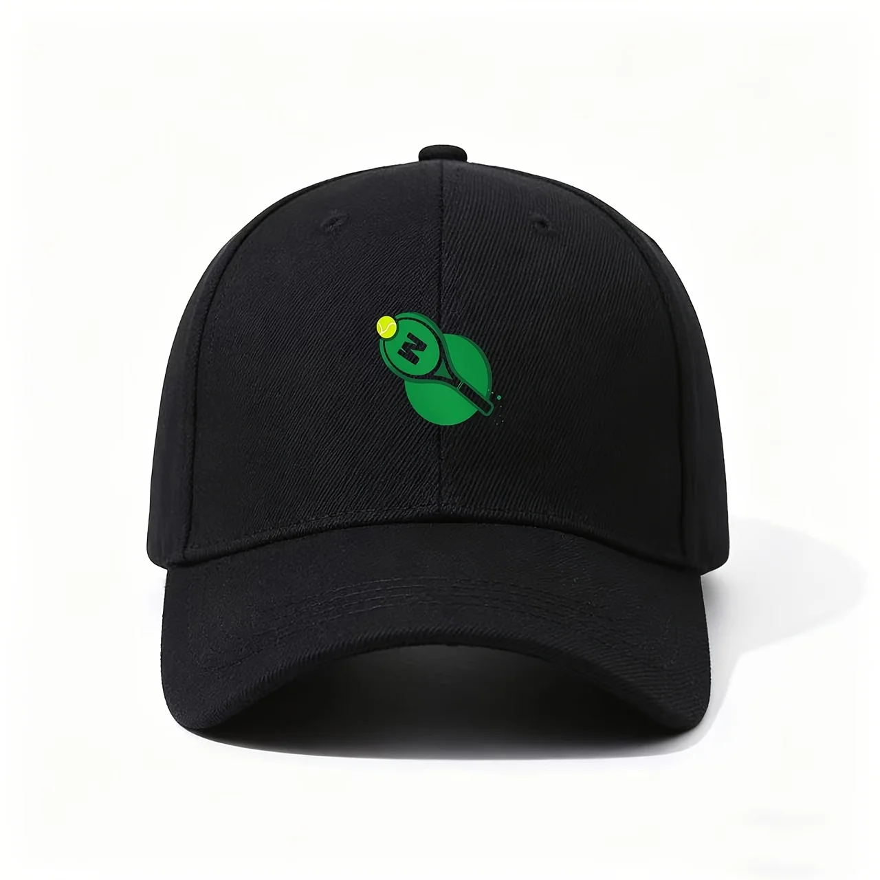 Tennis-Themed Baseball Cap with Racket & Ball Print - Adjustable Lightweight Sporty Hat, Fresh Green Suitable for Tennis Players