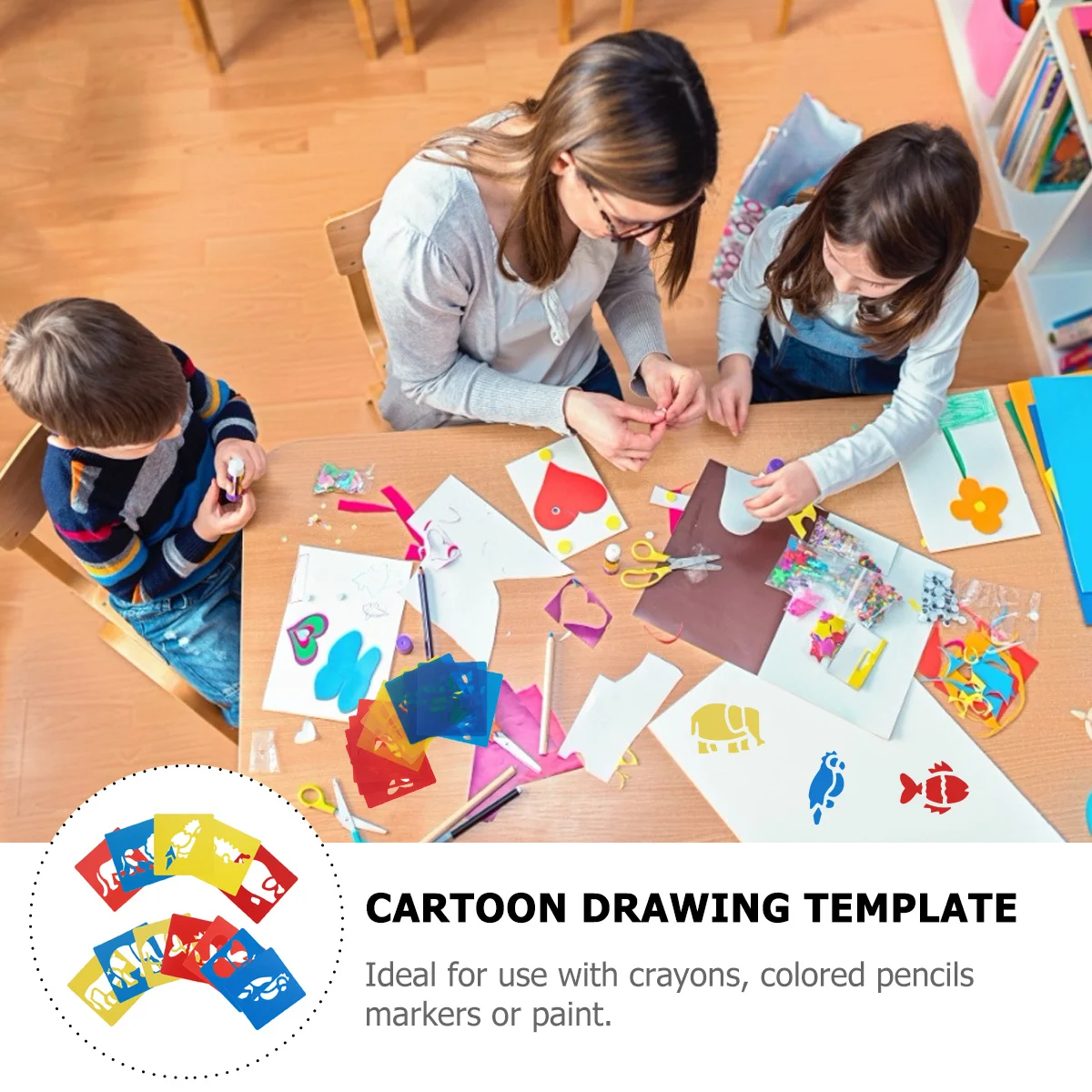 12 個の漫画の絵画テンプレート子供の描画補助ステンシルクリエイティブアートクラフトツール漫画の描画テンプレート