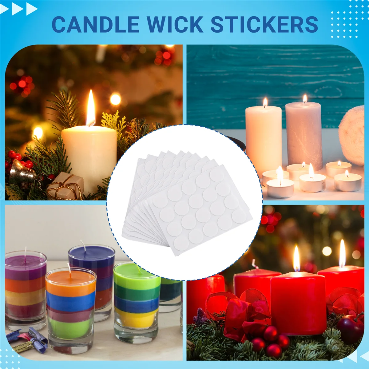 A32P_200 Mum Fitili Çıkartmaları, Isıya Dayanıklı Tutkaldan Yapılmış ve Sıcak Balmumu'da Memeye Karşı Dayanıklı