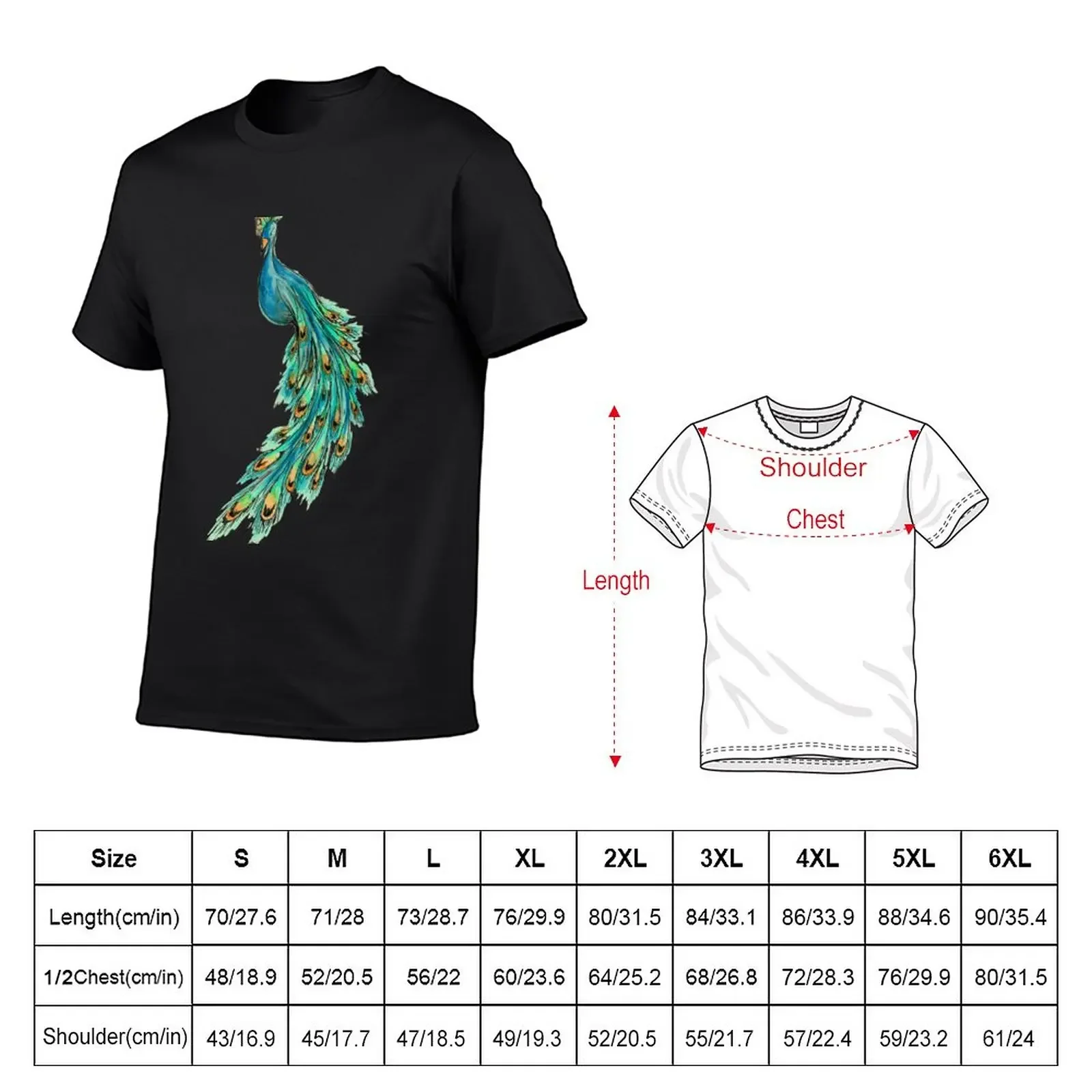 Peacock T-Shirt customizeds quick drying cute clothes mens workout shirts