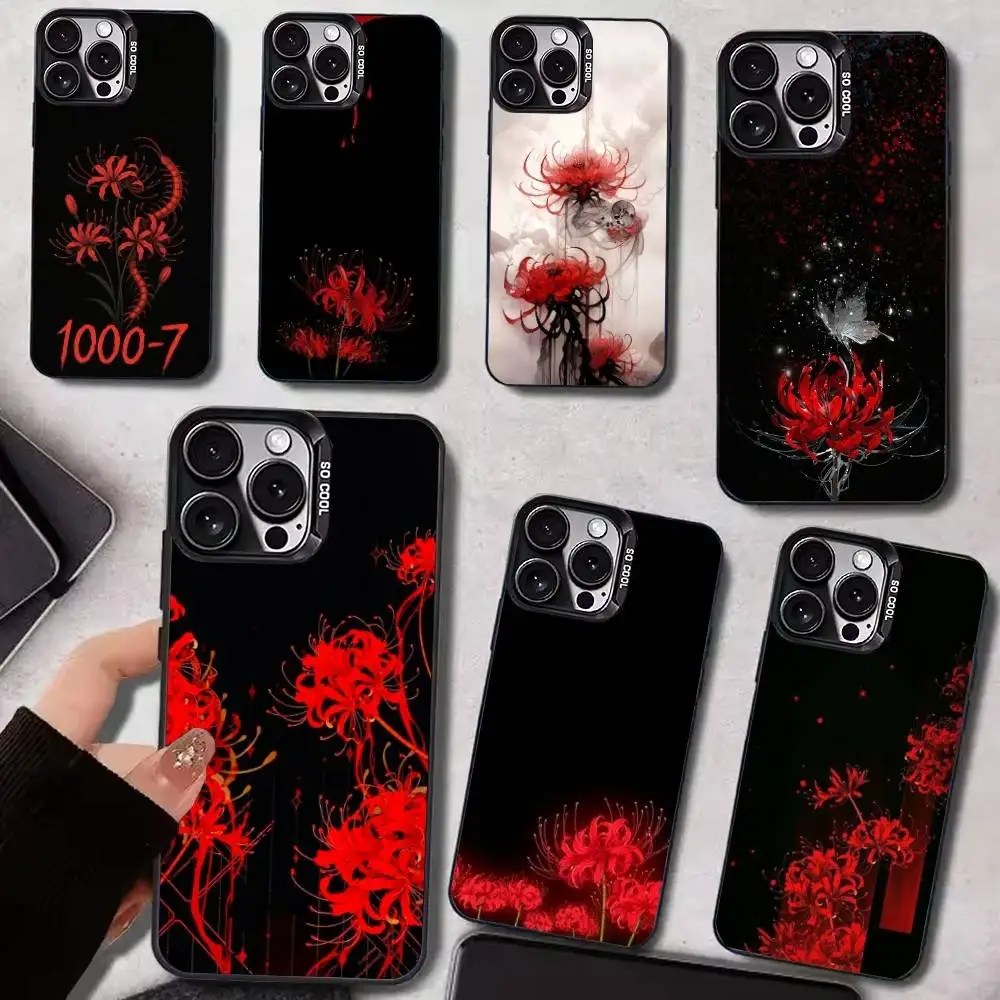 

T-Tokyo G-Ghoul Red Spider L-Lily Phone Case For iPhone17,16,15,14,13,12,11 Plus,Pro Max Black Candy Matte Shockproof Cover