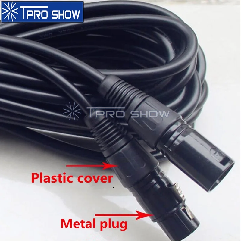 Imagem -03 - Cabo Dmx de Luz de Palco Conector Xlr de Pinos Plugue de Metal Linha de Sinal Dmx 512 Metro Metros para Controlador de dj Feixe de Cabeça Móvel com 10 Peças