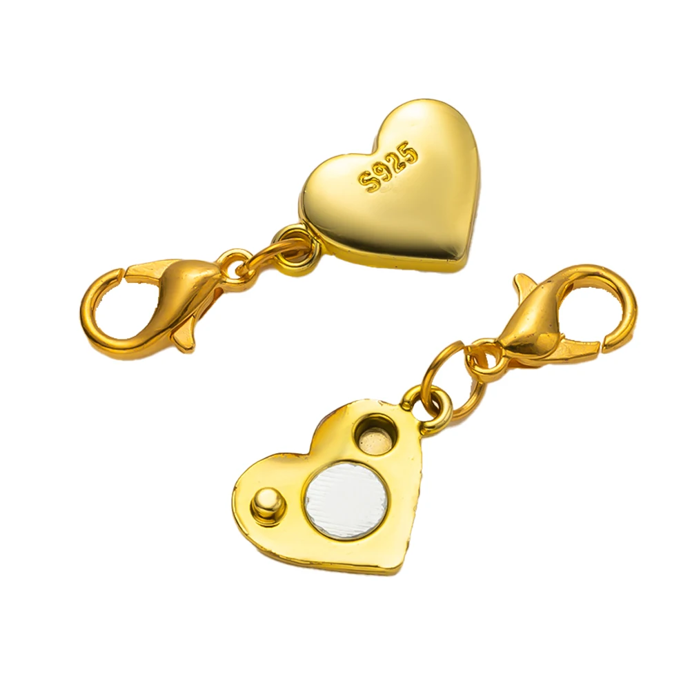 5pcs Strong Magnetic Necklace Closures Extender Silver Metal Double Lobster Clasp for DIY Jewelry Bracelet Making Supply