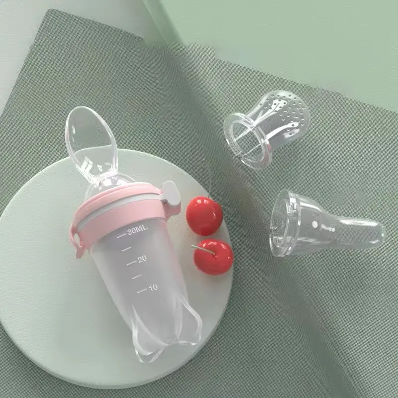 1PCS Baby Spoon Feeder Silicone Spoon Feeding Medicine Baby Cutlery