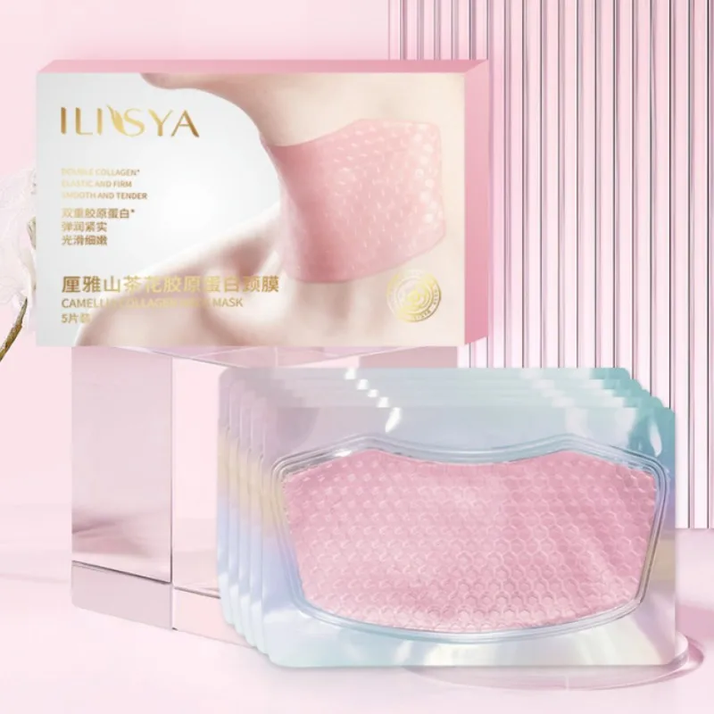 Ilisya-Hals Masker Vervagen Nek Lijnen Licht Wit Hydrating Mooie Hals Cream Lifting En Aanscherping Hals Care-5PCS