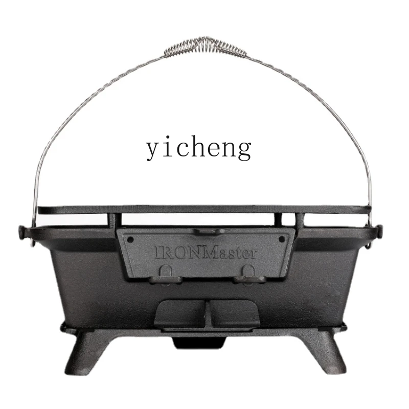 

Zws Large Cast Iron Barbecue Grill Charcoal Grill Villa Balcony Outdoor Picnic Barbecue