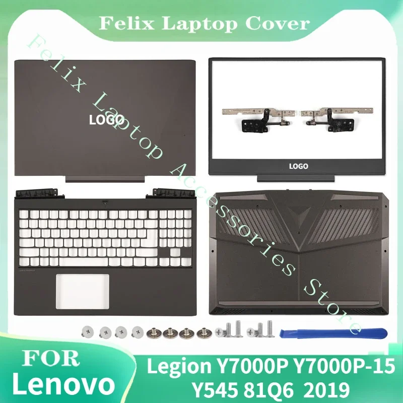 

New For Lenovo Legion Y7000P Y7000P-15 Y545 81Q6 Laptop LCD Back Lid Cover Front Bezel Palmrest Bottom Case Hinges Y545