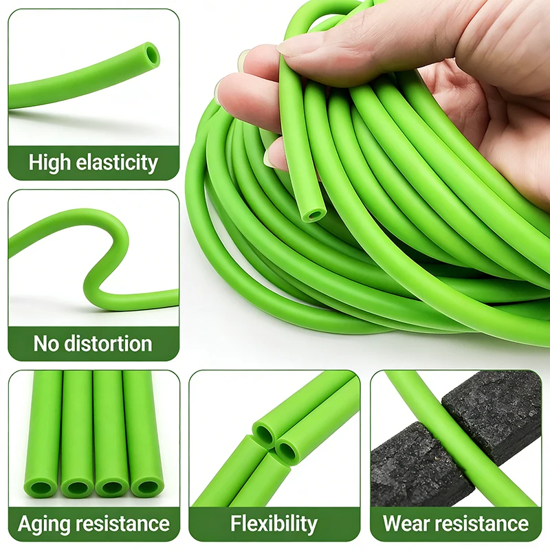 Green Latex Rubber Elastic Hose Freeze Proof High Stretch Tube ID1.6-12mm Strong Tension Pipe for Speargun Slingshot Hunting DIY view 6