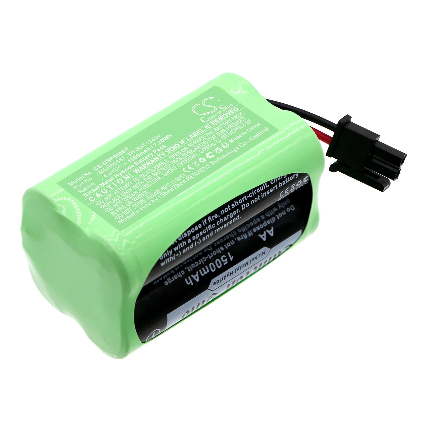 

Ni-MH Alarm System Battery for DSC, 4.8V, 1500mAh, Compatible Models: Central WP8010, central WP8030, PG9920 Repeater, WP8010-SP