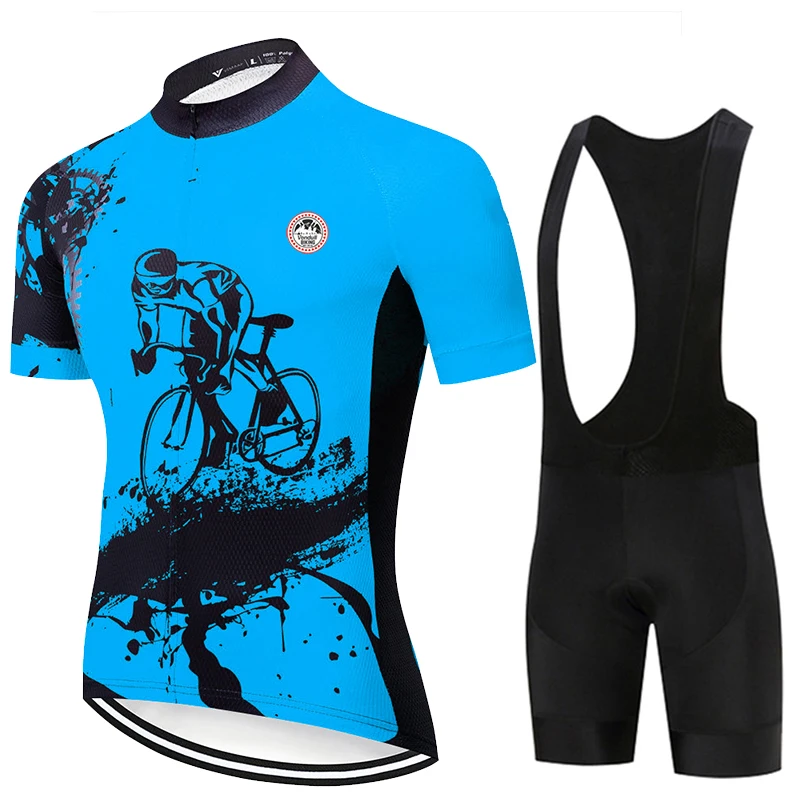 Cycling Jersey Suit 2024 New Men Summer Short Sleeve Set Breathable Racing Sport MTB Bicycle Clothes Outdoor Bike Uniform