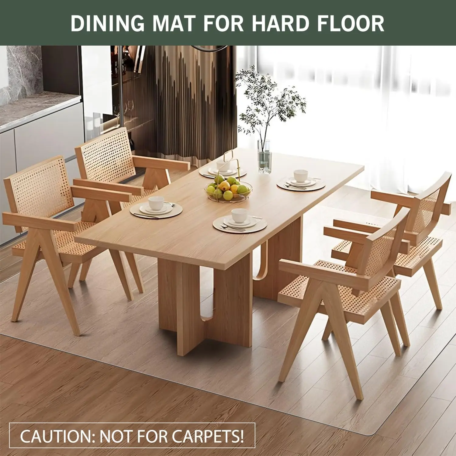 Plastic Floor Mat for Home, 8' x 12' Waterproof Area Rug for Living Room, Non-Slip Area Rug for Dining Room, Office Laundry