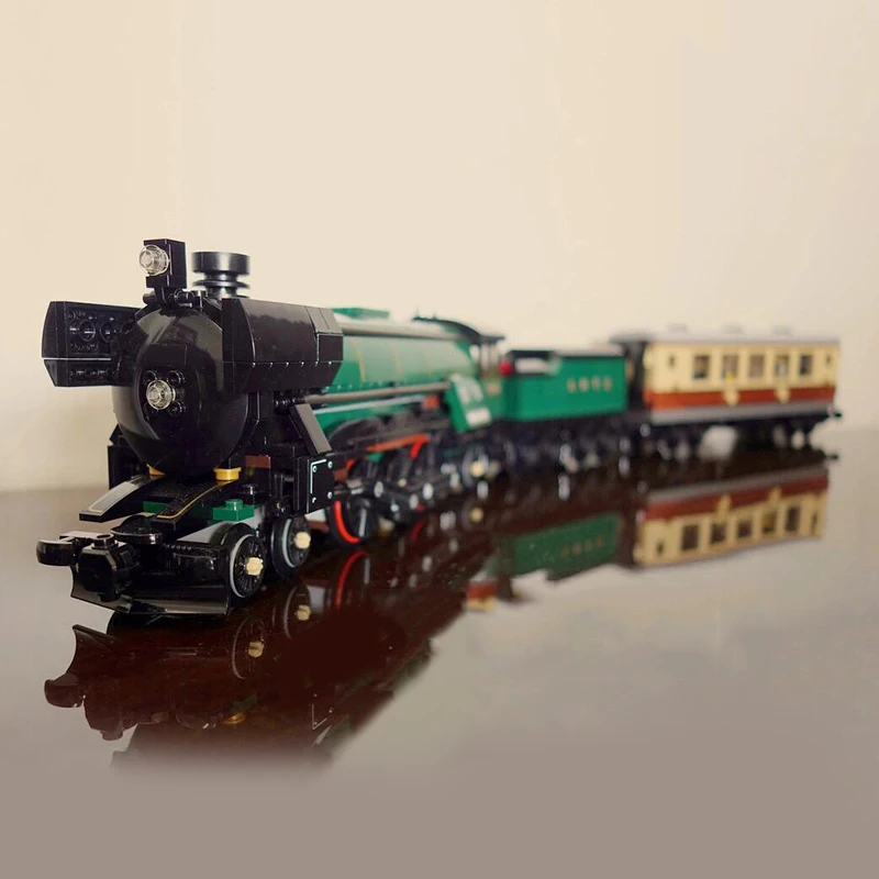 

Technical City Retro Green Emerald Night Steam Train Building Blocks Model Vehicle Assemble Bricks Toys Gifts For Kid Boys Adult