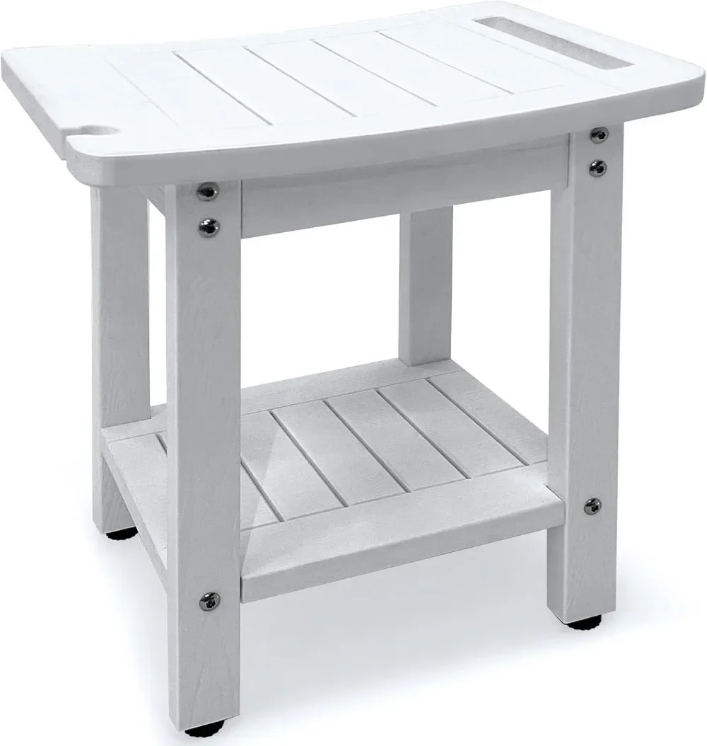 

Shower Bench Seat To Sit on Waterproof Chair with Shelf for Shaving Legs Bathroom Corner Shower Foot Rest