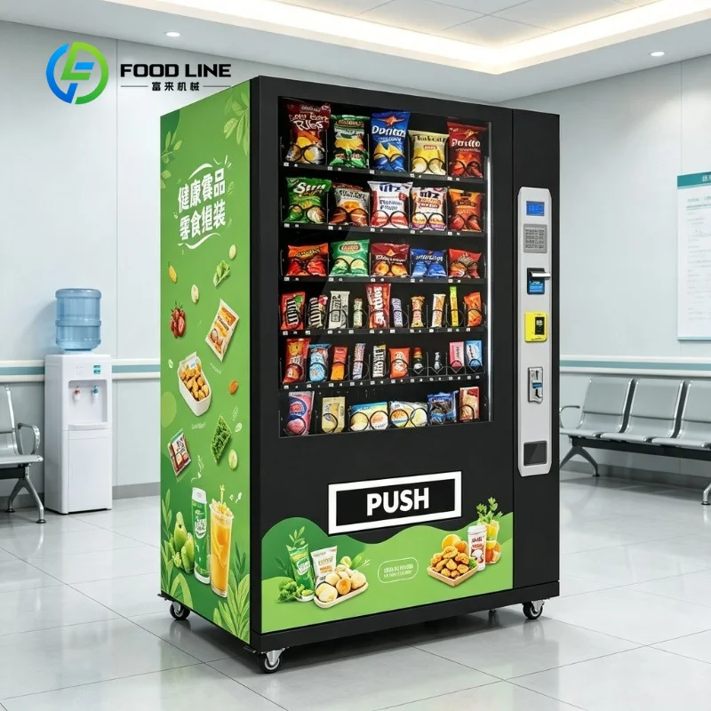 Snack and Drink Vending Machine, Well Received Refrigerated Combo Vending Equipment with Customizable Support