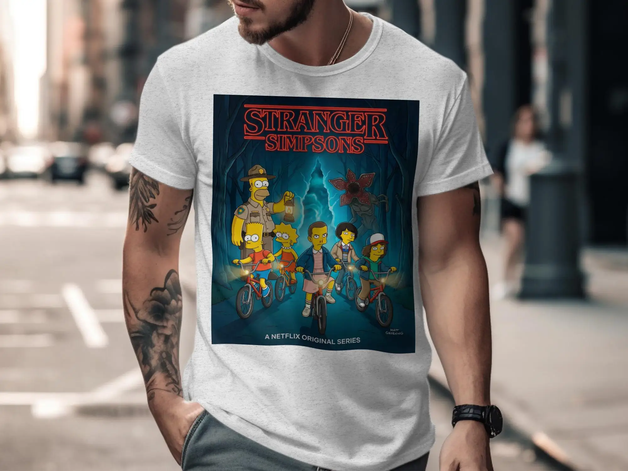 غريب سمبسنز تي شيرت شخصية للجنسين تي شيرت غريب الأشياء محاكاة ساخرة قميص سمبسنز الكرتون قميص هدية شخصية