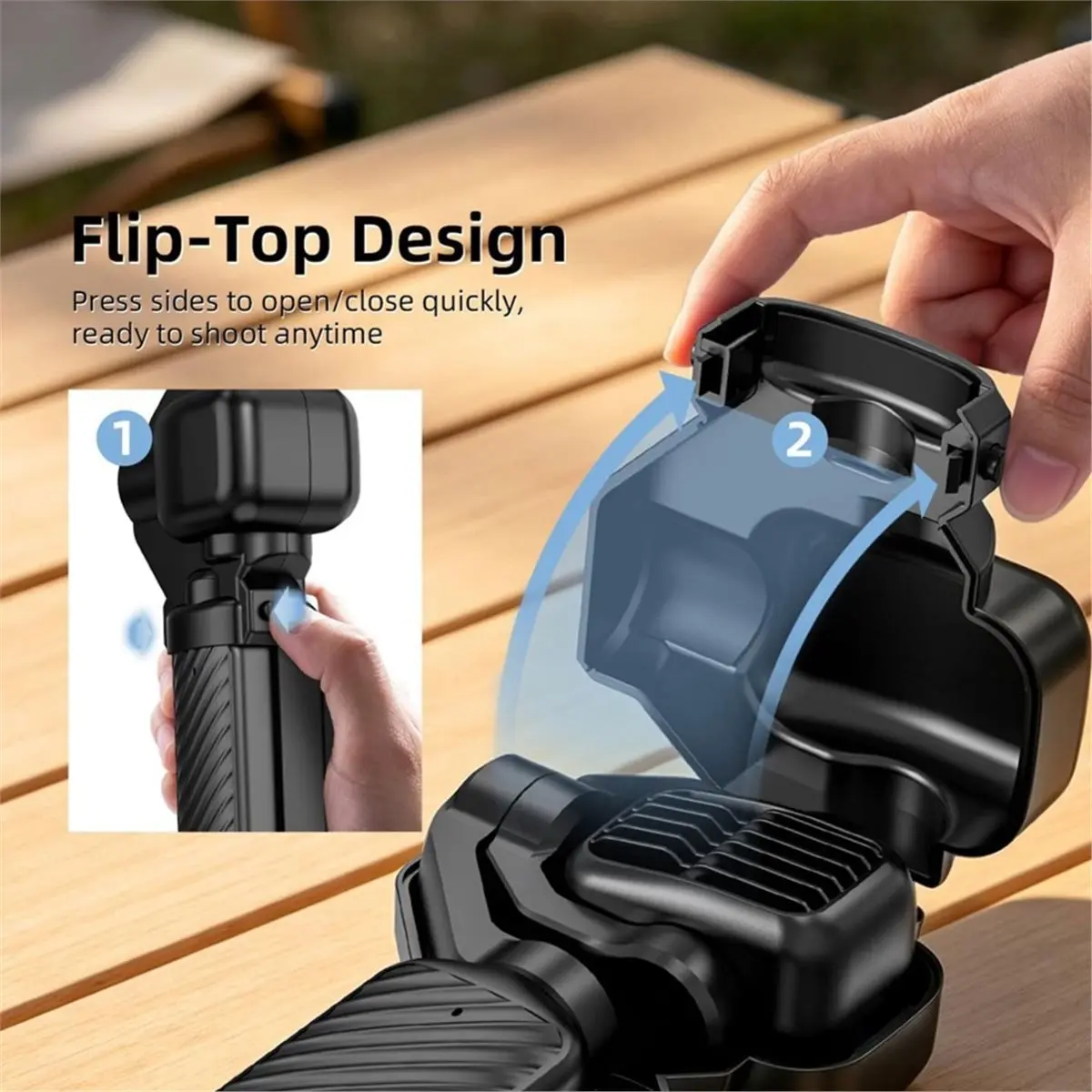 Protective Case for Pocket 4 Pro, Flip-Top Lens & Screen Cover with Thickened Inner Padding