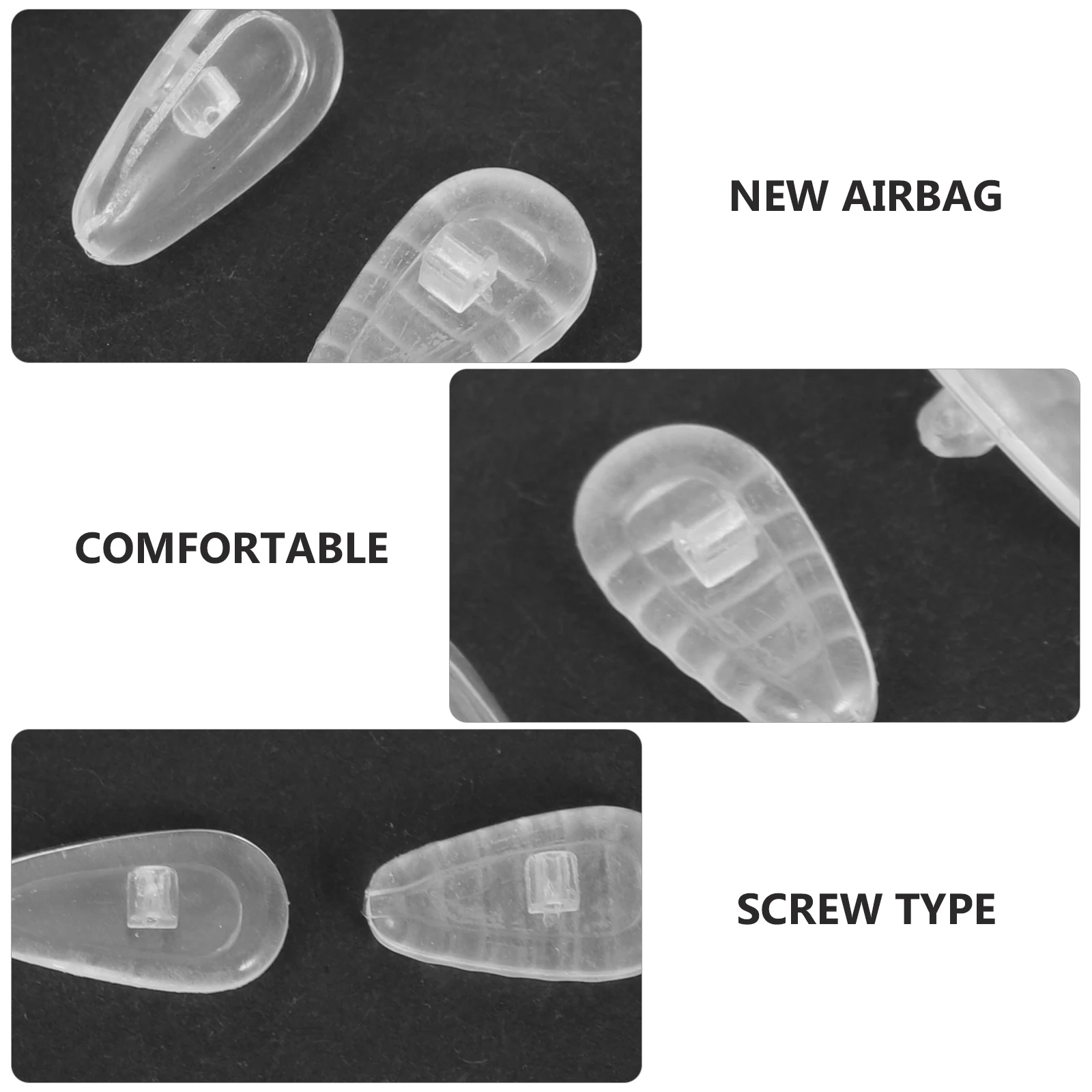 

40 Pairs Glasses Nose Pad for Eyeglass Pads Silicone Screws Eyeglasses Accessories Replacement