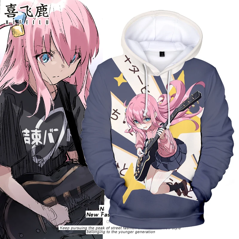 Bocchi The Rock Hitori Gotou Hoodies Anime Girls 3D Print Cosplay Men Women Fashion Sweatshirts Oversized Kids